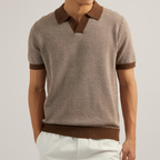 THEO KNIT POLO - BROWN