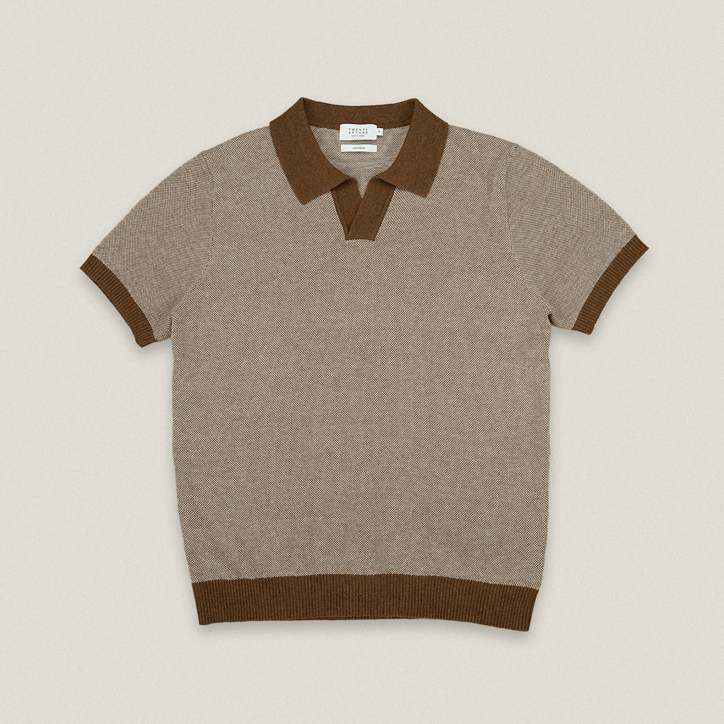 THEO KNIT POLO - BROWN