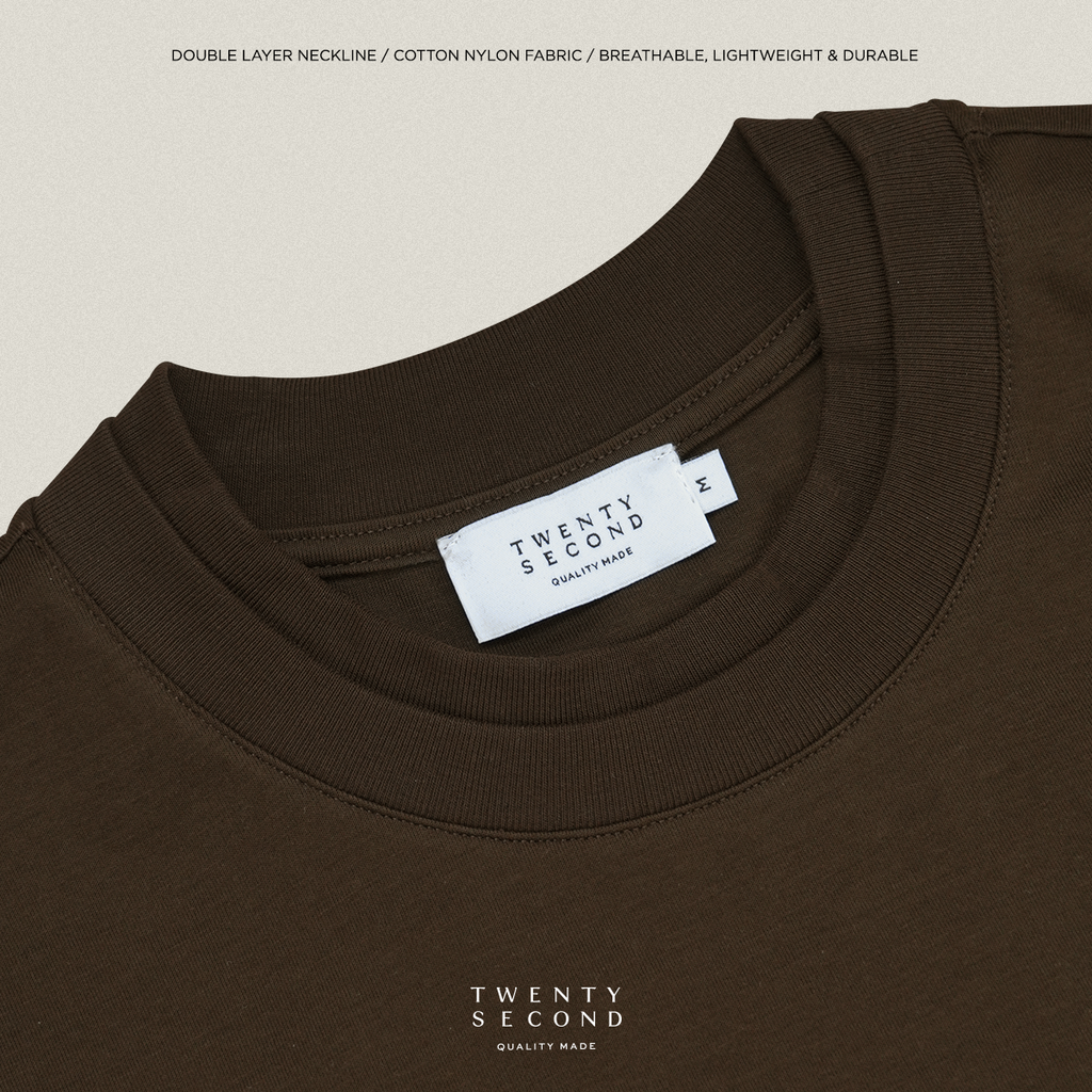 DOUBLE LAYER TEE - BROWN