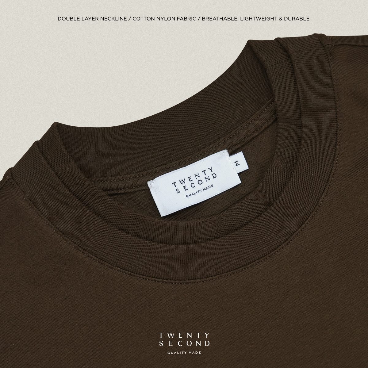 DOUBLE LAYER TEE - BROWN