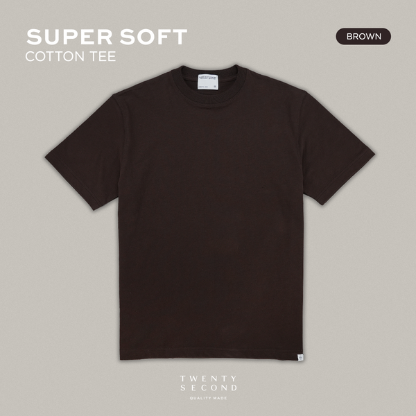 THE NEW SUPER SOFT COTTON TEE - BROWN