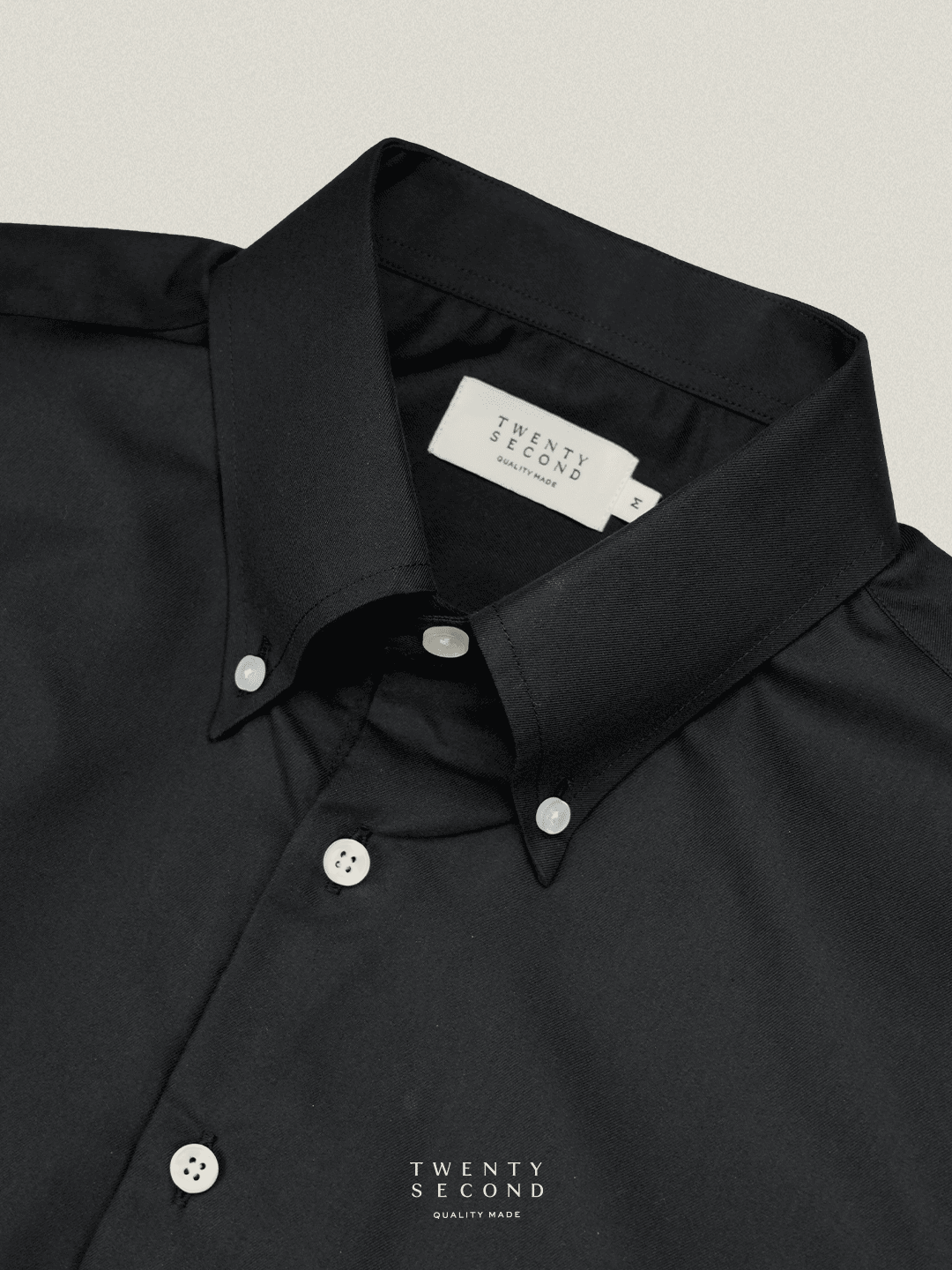WRINKLE FREE BTD SHIRT - BLACK (Slim Fit)
