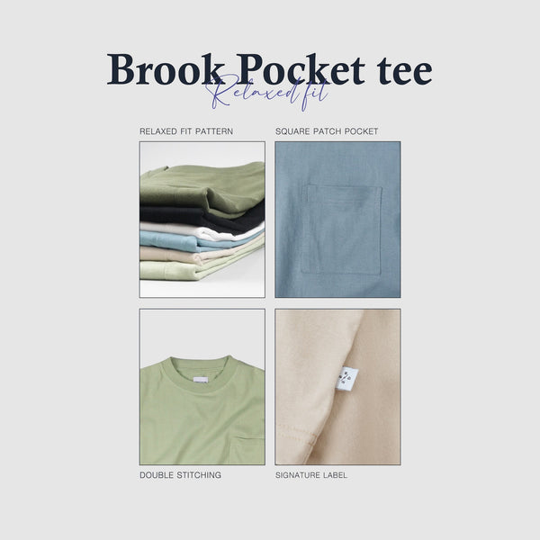 BROOK POCKET TEE - BLACK (Relaxed fit)