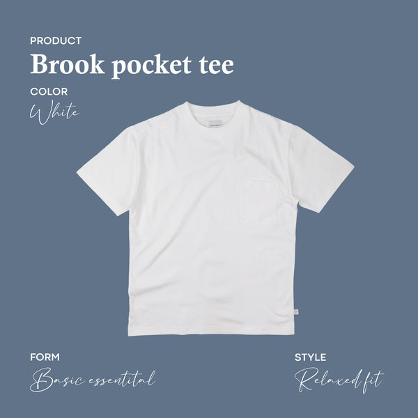 BROOK POCKET TEE - WHITE (Relaxed fit)