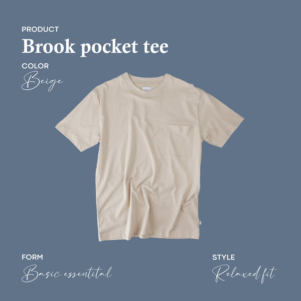 BROOK POCKET TEE - KHAKI (Relaxed fit)