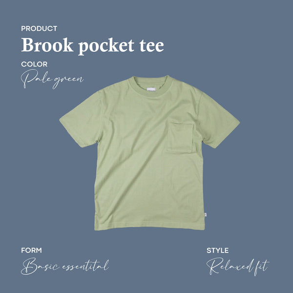 BROOK POCKET TEE - PALE GREEN (Relaxed fit)