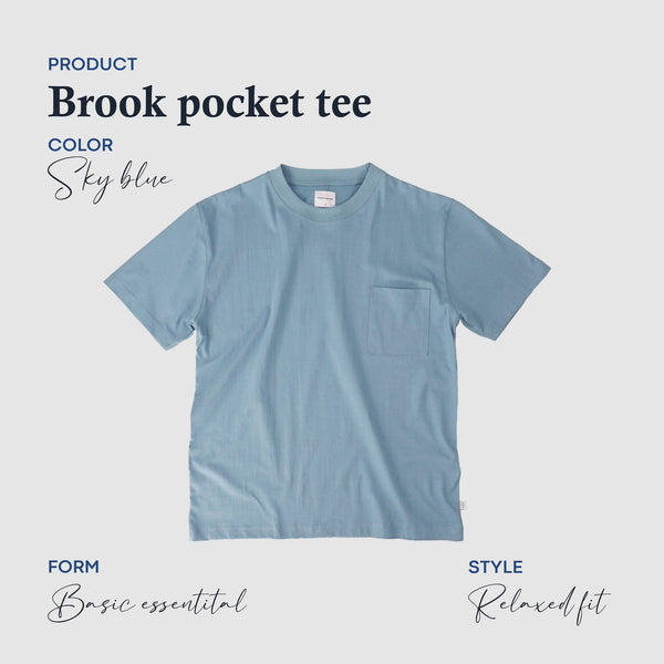 BROOK POCKET TEE - SKY BLUE (Relaxed fit)