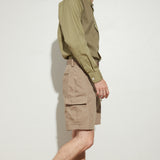 COLBY BAND COLLAR SHIRT - OLIVE