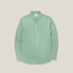 WRINKLE FREE “OFF DUTY” SHIRT - STRIPE GREEN (Regular Fit)