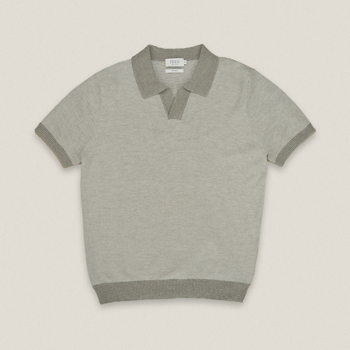 THEO KNIT POLO - GREY