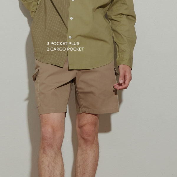 FIL RIPSTOP CARGO SHORTS - KHAKI (Regular shorts)