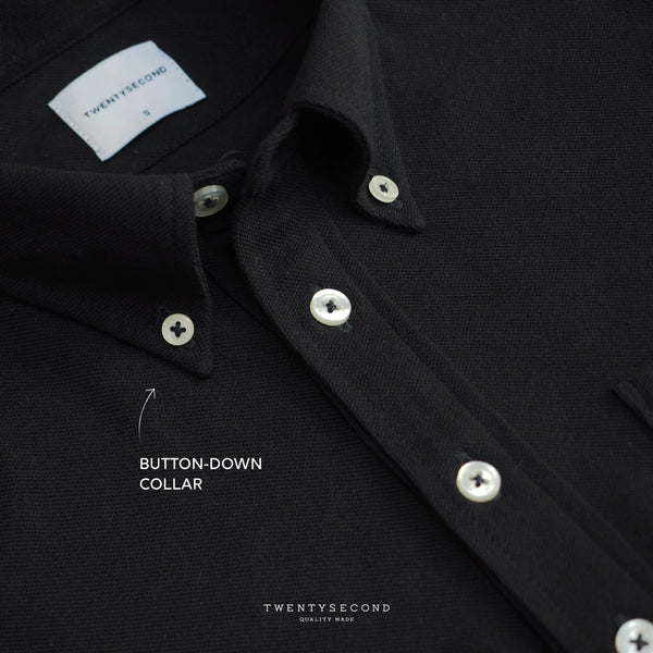 DOVER POPOVER POLO TEE - BLACK