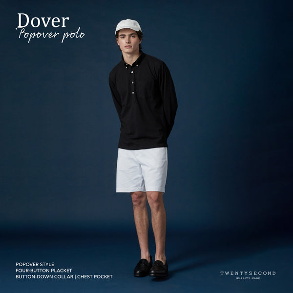 DOVER POPOVER POLO TEE - BLACK