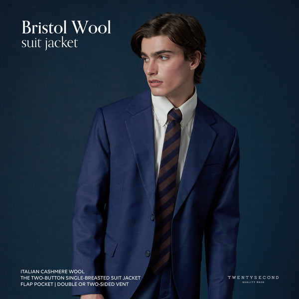 BRISTOL WOOL TROUSERS - NAVY