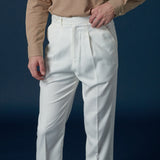 BRISTOL WOOL TROUSERS - WHITE