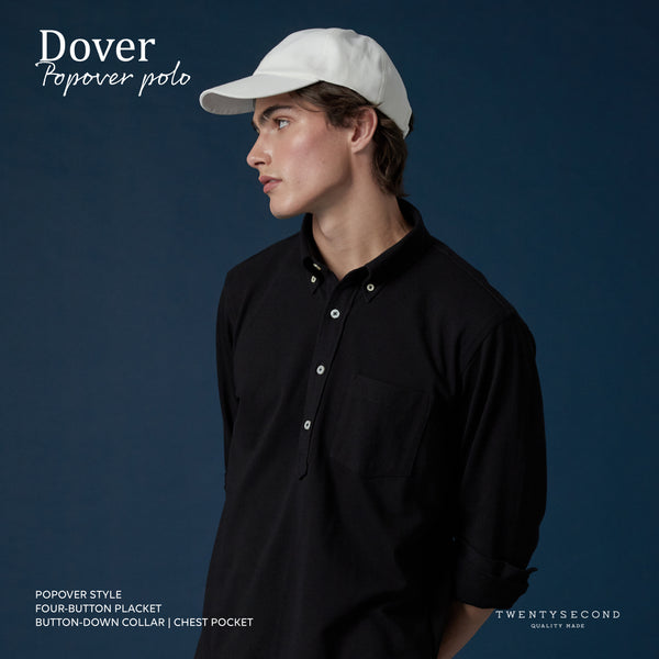 DOVER POPOVER POLO TEE - BLACK