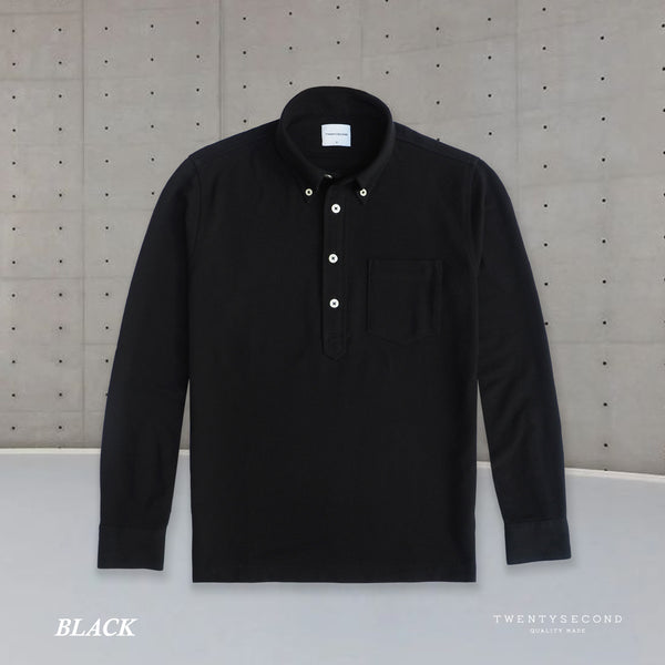 DOVER POPOVER POLO TEE - BLACK