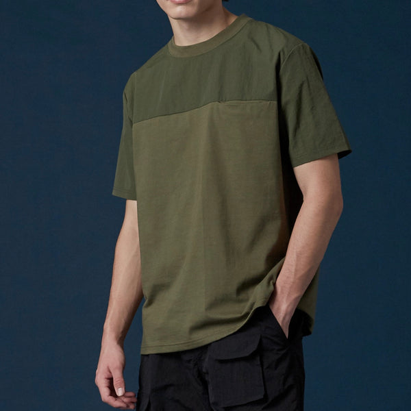 NYLON UTILITY TEE - OLIVE (Relaxed fit)