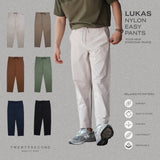 LUKAS NYLON EASY PANTS - BRICK