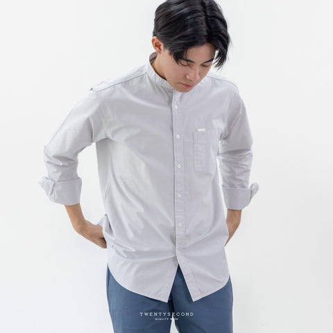 KEEN BAND COLLAR SHIRT - GREY