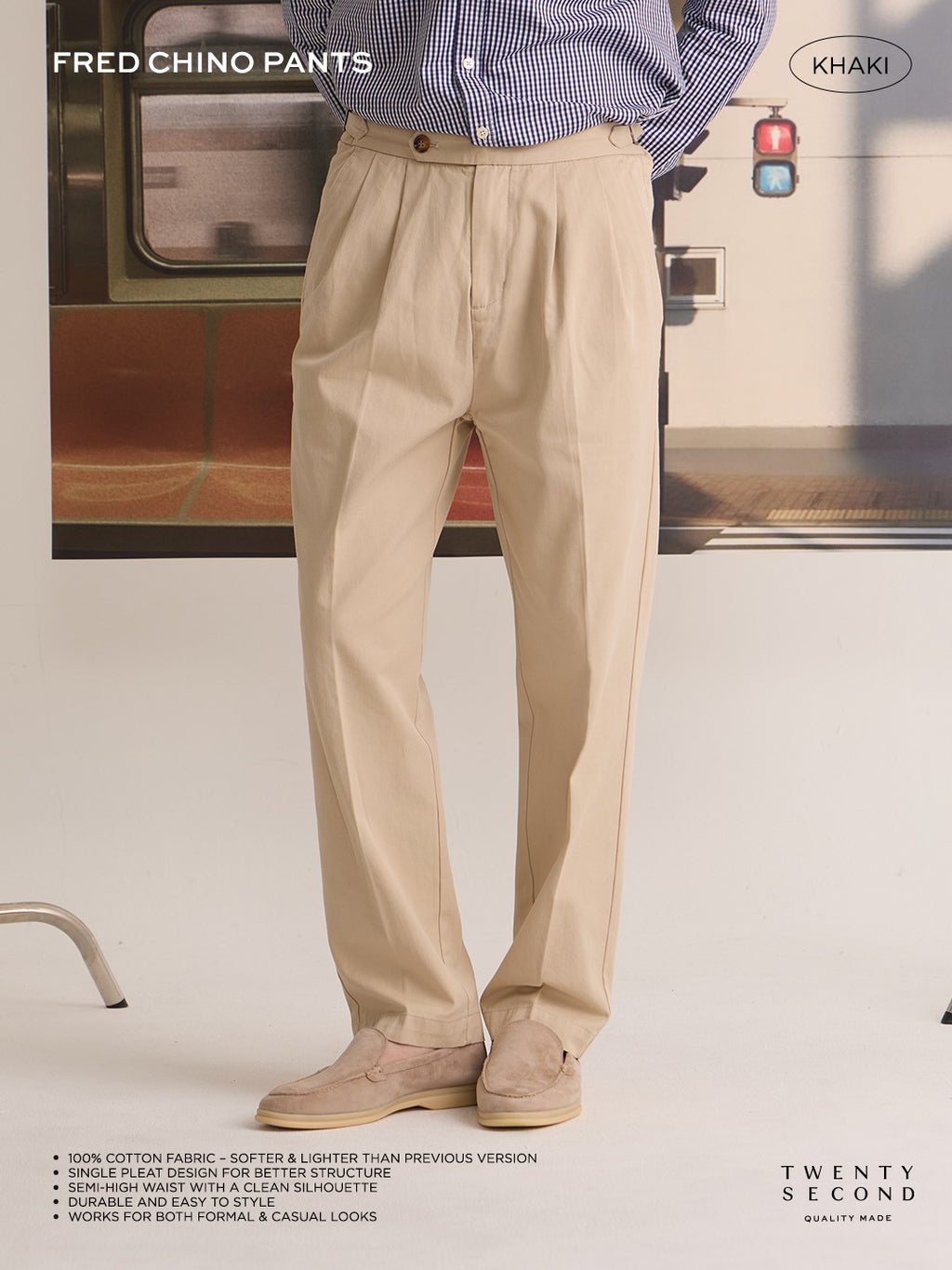 FRED CHINO PANTS - KHAKI