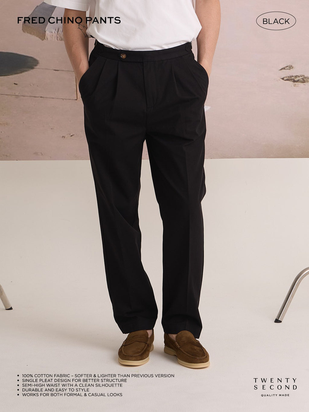 FRED CHINO PANTS - BLACK