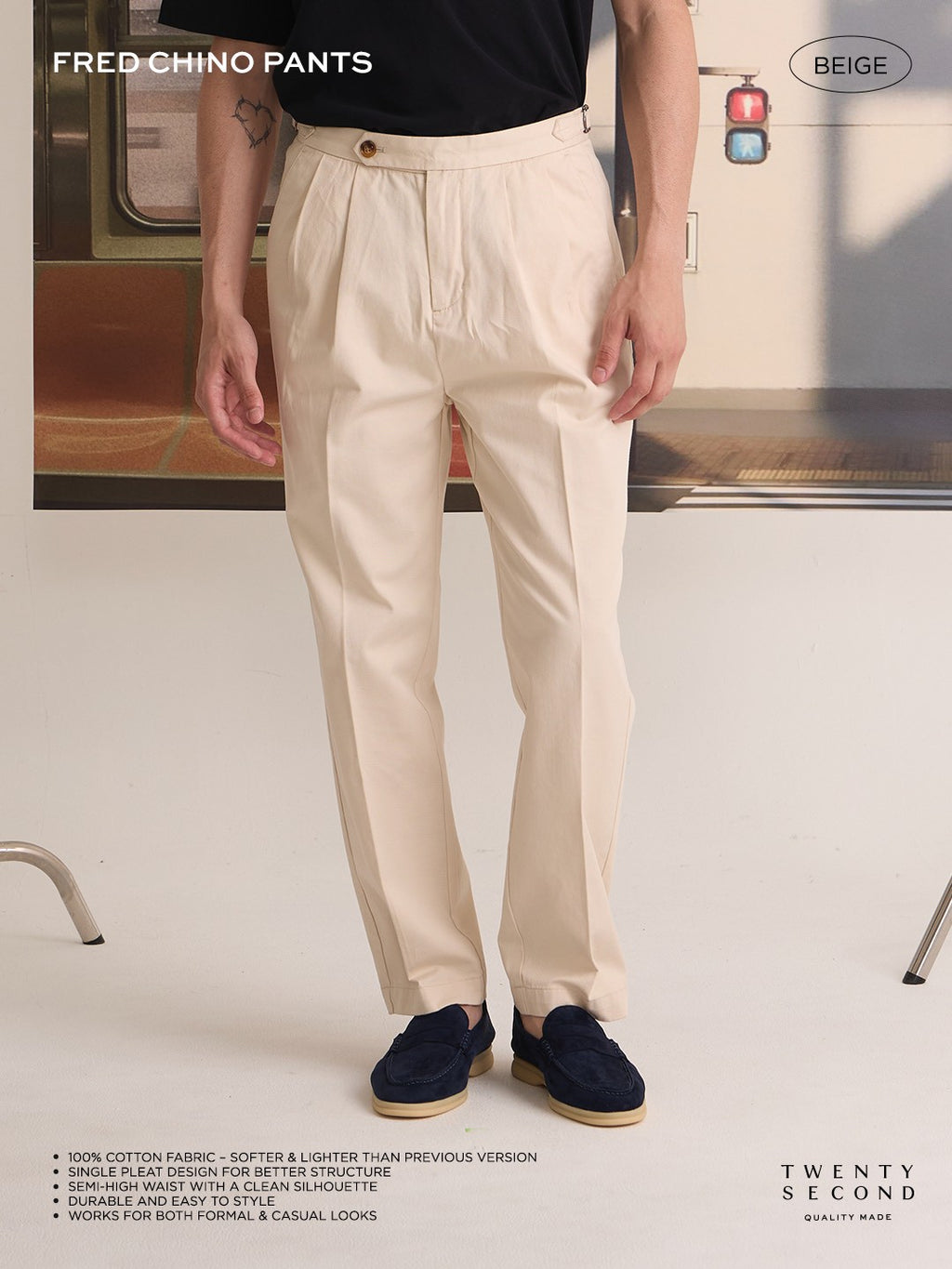 FRED CHINO PANTS - BEIGE
