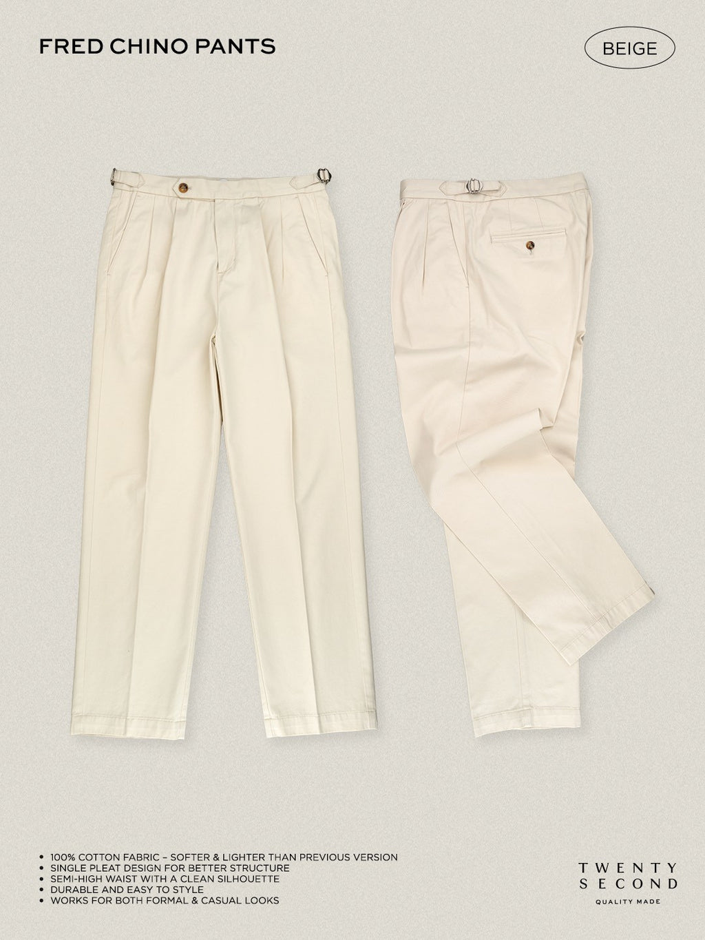FRED CHINO PANTS - BEIGE