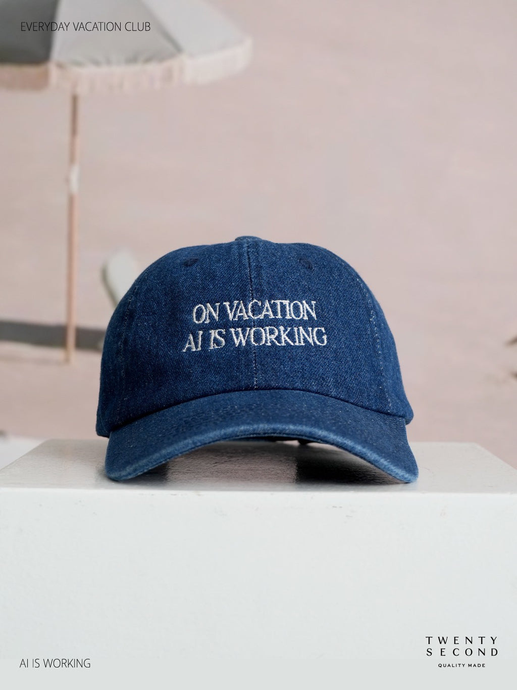 EVC AI DENIM CAP - NAVY