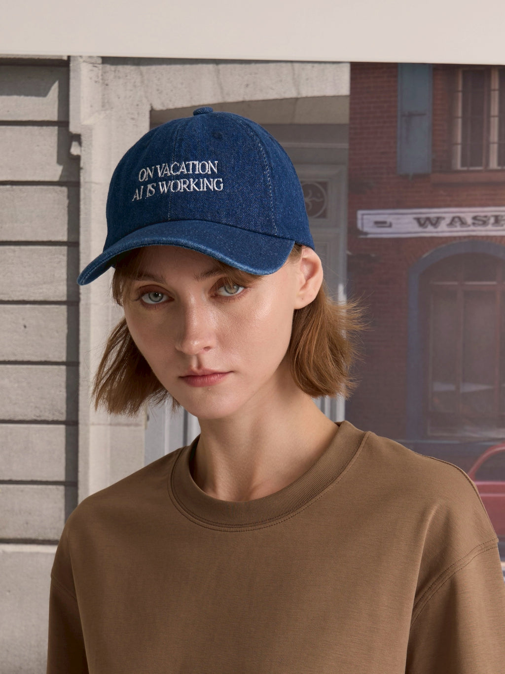 EVC AI DENIM CAP - NAVY