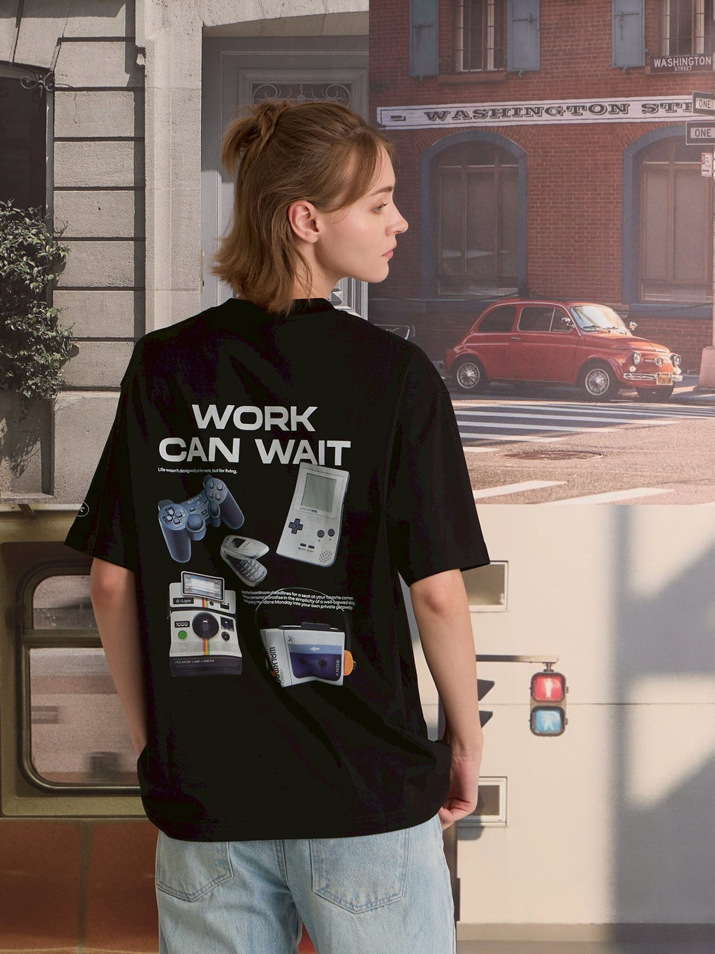 EVC WORK CAN WAIT TEE - BLACK
