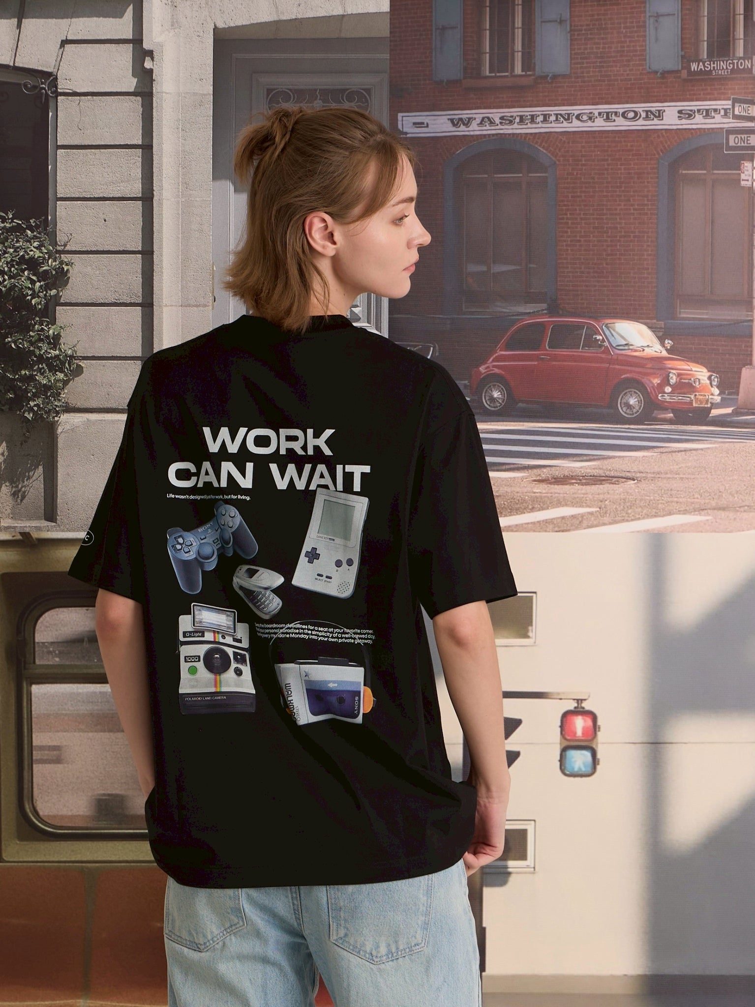 EVC WORK CAN WAIT TEE - BLACK