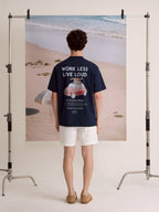 EVC WORK LESS LIVE LOUD TEE - NAVY