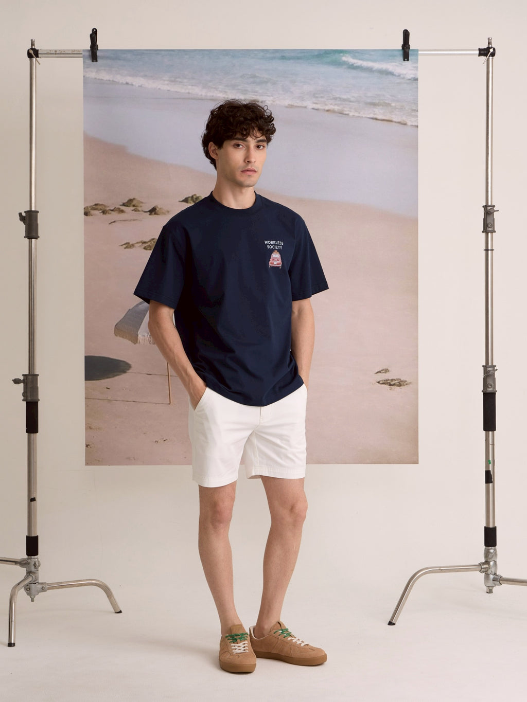 EVC WORK LESS LIVE LOUD TEE - NAVY