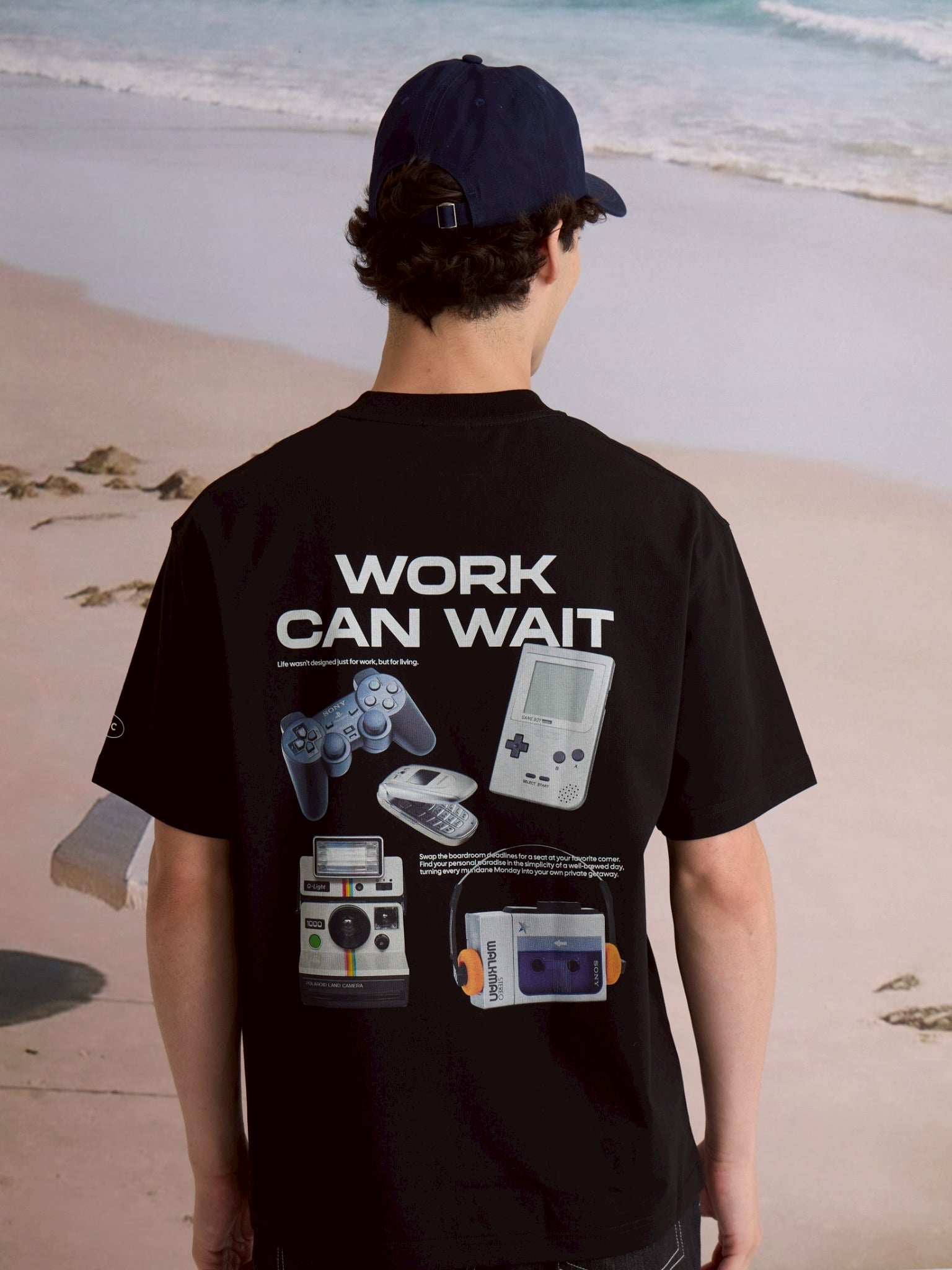 EVC WORK CAN WAIT TEE - BLACK