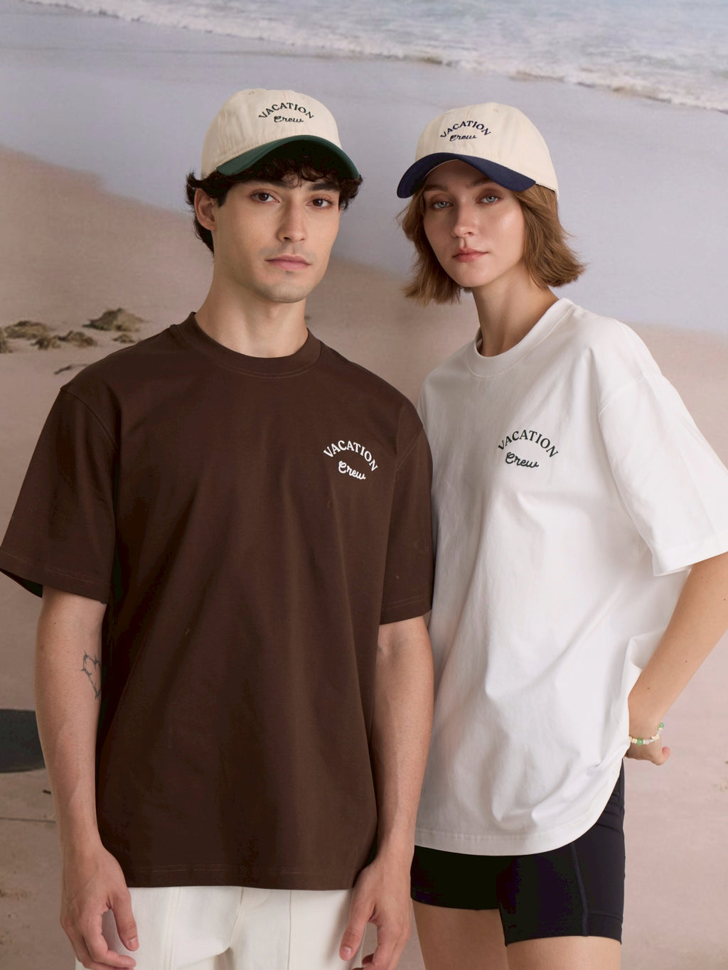EVC VACATION CREW TEE - BROWN