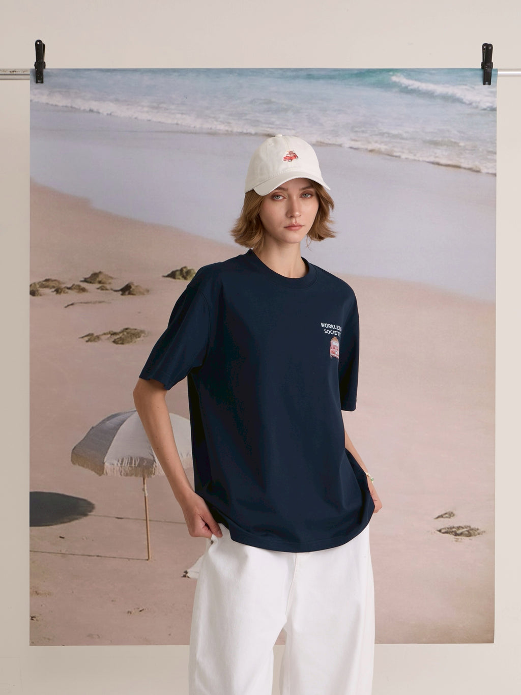 EVC WORK LESS LIVE LOUD TEE - NAVY