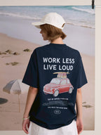 EVC WORK LESS LIVE LOUD TEE - NAVY