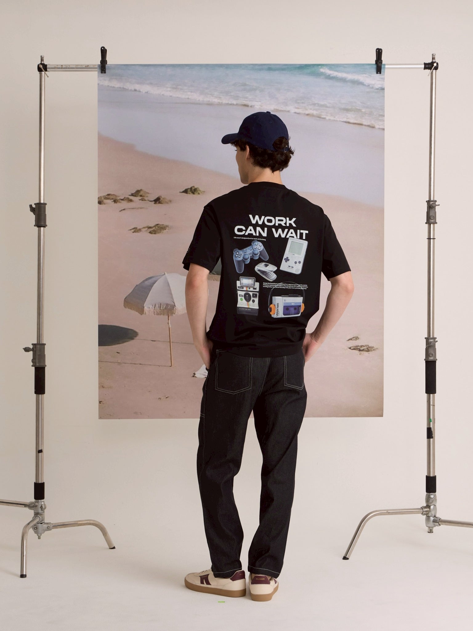 EVC WORK CAN WAIT TEE - BLACK