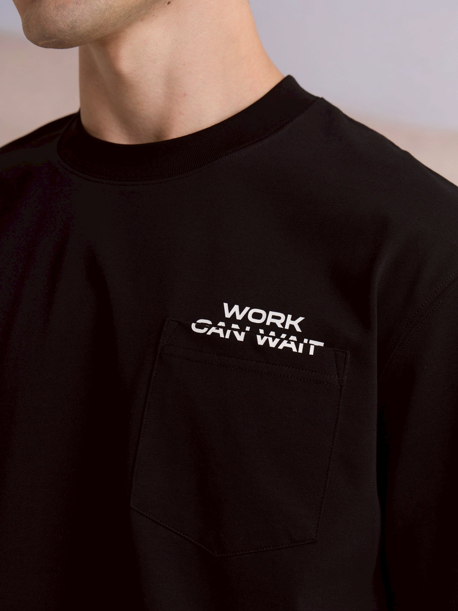 EVC WORK CAN WAIT TEE - BLACK