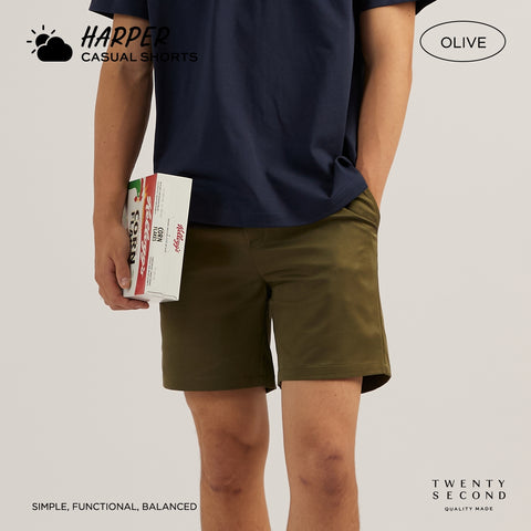 HARPER CASUAL SHORTS - OLIVE