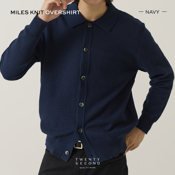 MILES KNIT OVERSHIRT - NAVY