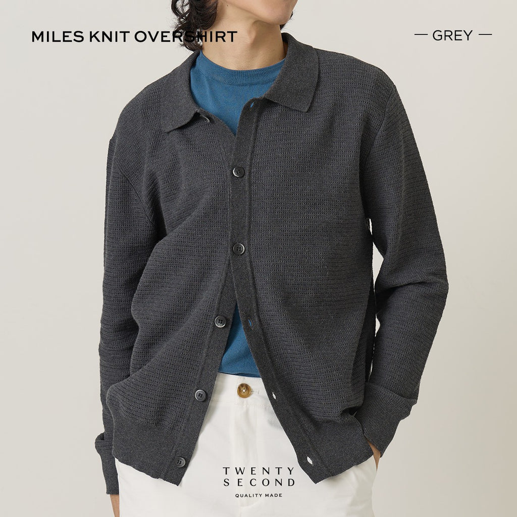 MILES KNIT OVERSHIRT - GREY