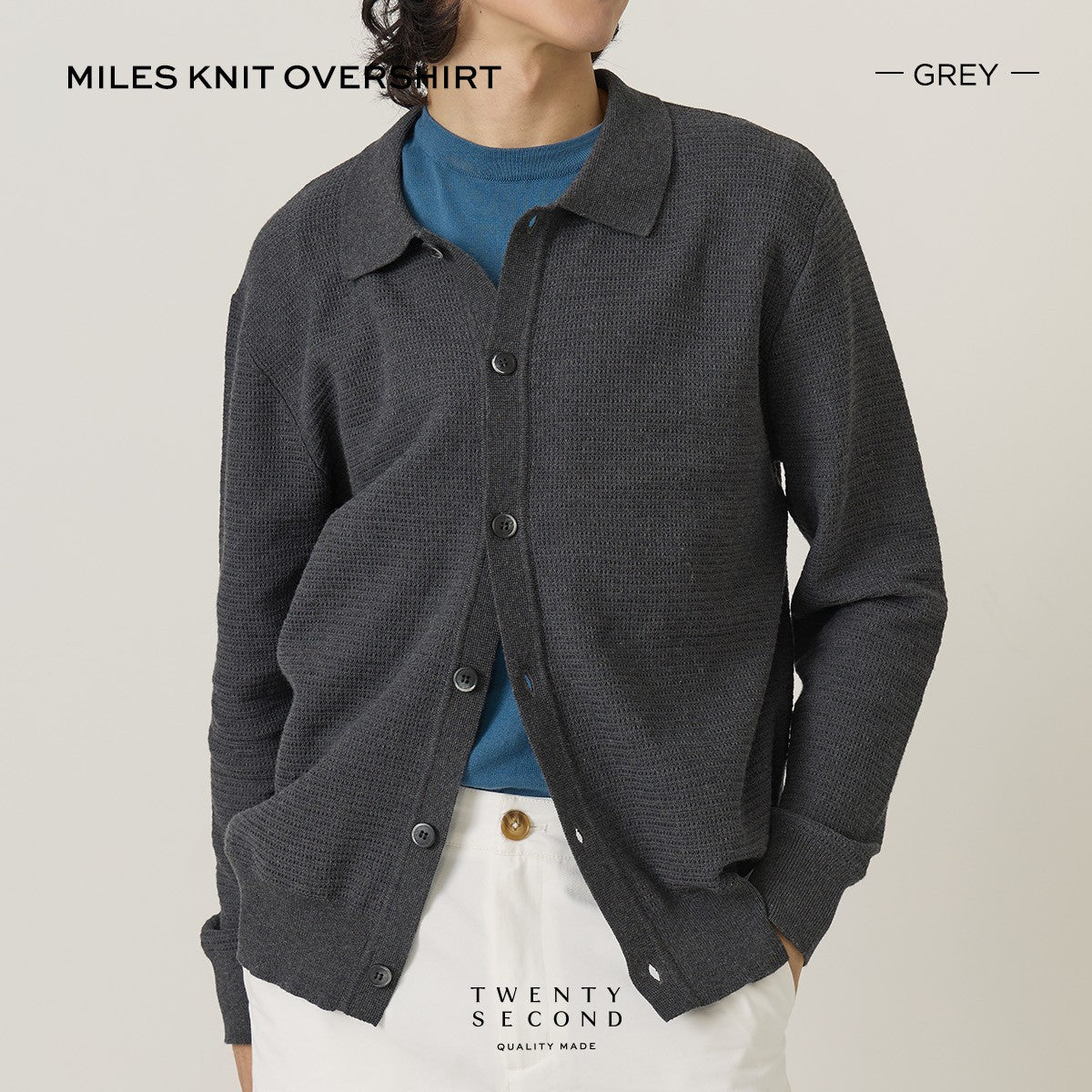 MILES KNIT OVERSHIRT - GREY