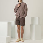 MILES KNIT OVERSHIRT - BROWN