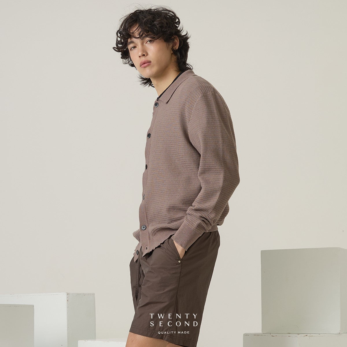 MILES KNIT OVERSHIRT - BROWN