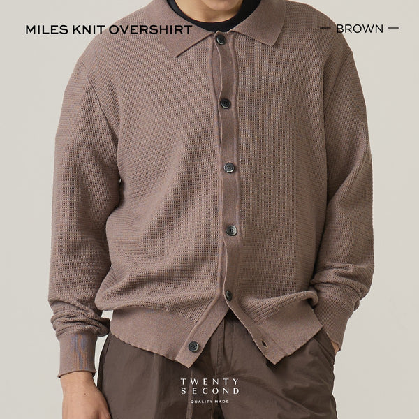 MILES KNIT OVERSHIRT - BROWN