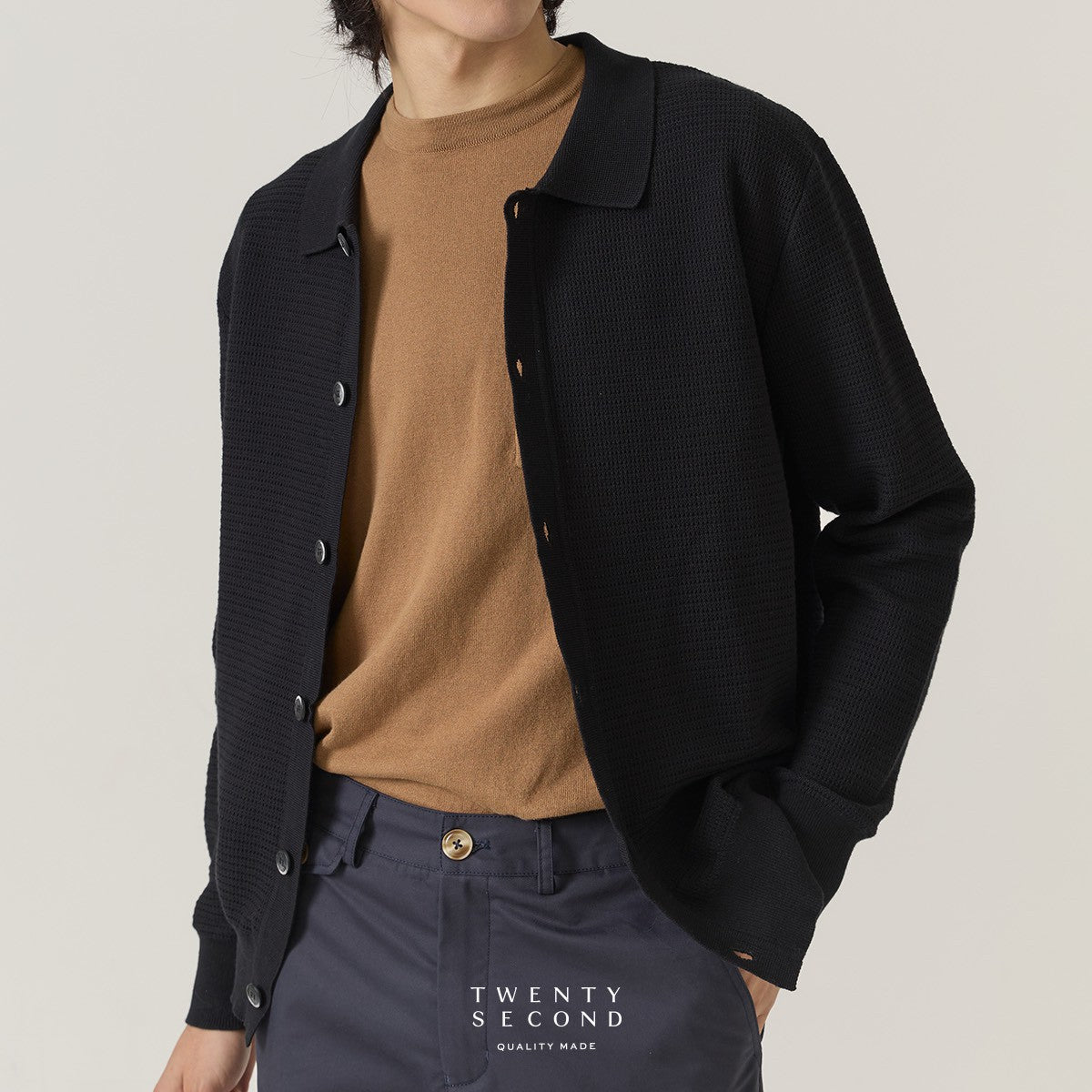 MILES KNIT OVERSHIRT - BLACK