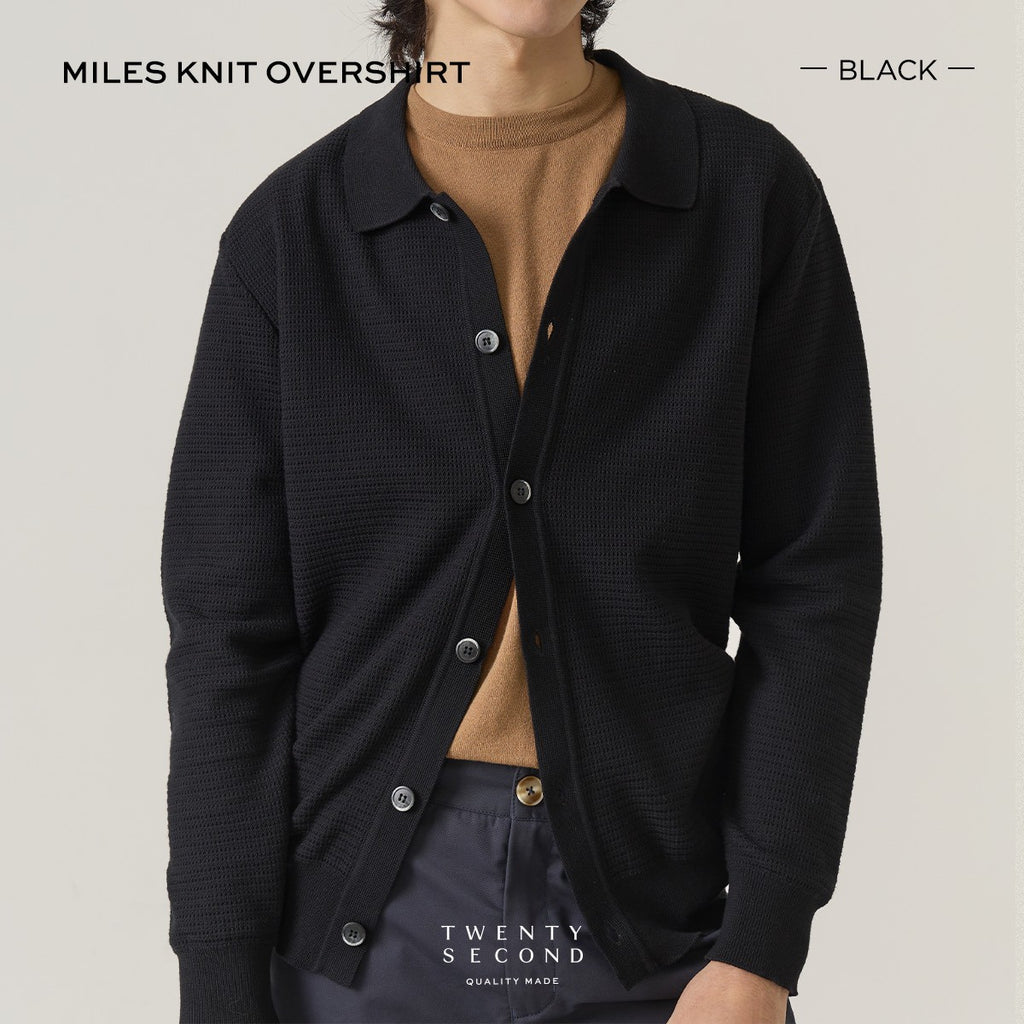 MILES KNIT OVERSHIRT - BLACK