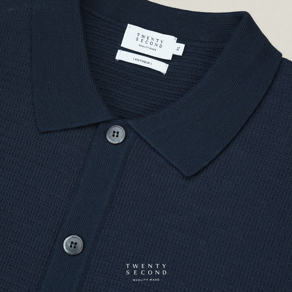 MILES KNIT OVERSHIRT - NAVY